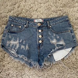 Signature8 Light Wash High Rise Denim Shorts